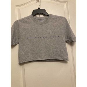 American Teen Cropped tshirt small gray Champion shirts EUC
